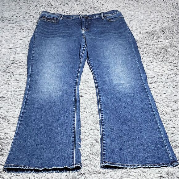 Levis 512 Jeans Womens 14 Blue Perfectly Slimming Bootcut Mid Rise Stretch Denim - Picture 1 of 15